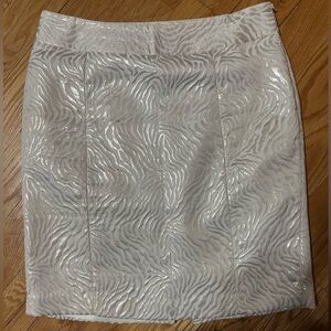 LOFT Cream Textured Pencil Skirt